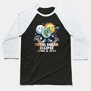 Selfie Earth Moon Sun Eclipse Baseball T-Shirt